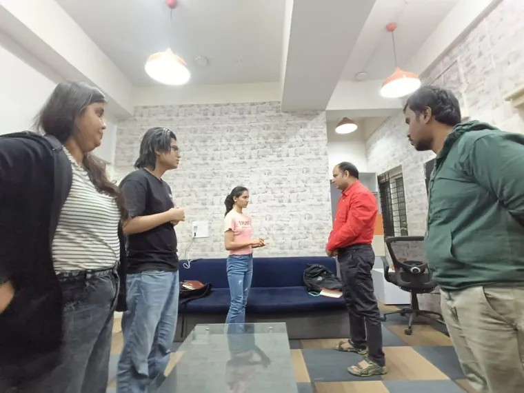 Trainer walking participants through a role play